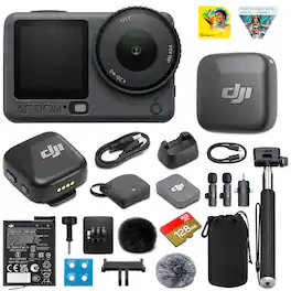 Bundle - Osmo Action 6 Standard Combo with DJI Mic Mini Wireless Microphone | 1/1.1" Sensor, 8K Video, 50GB Built-In Storage - Gray