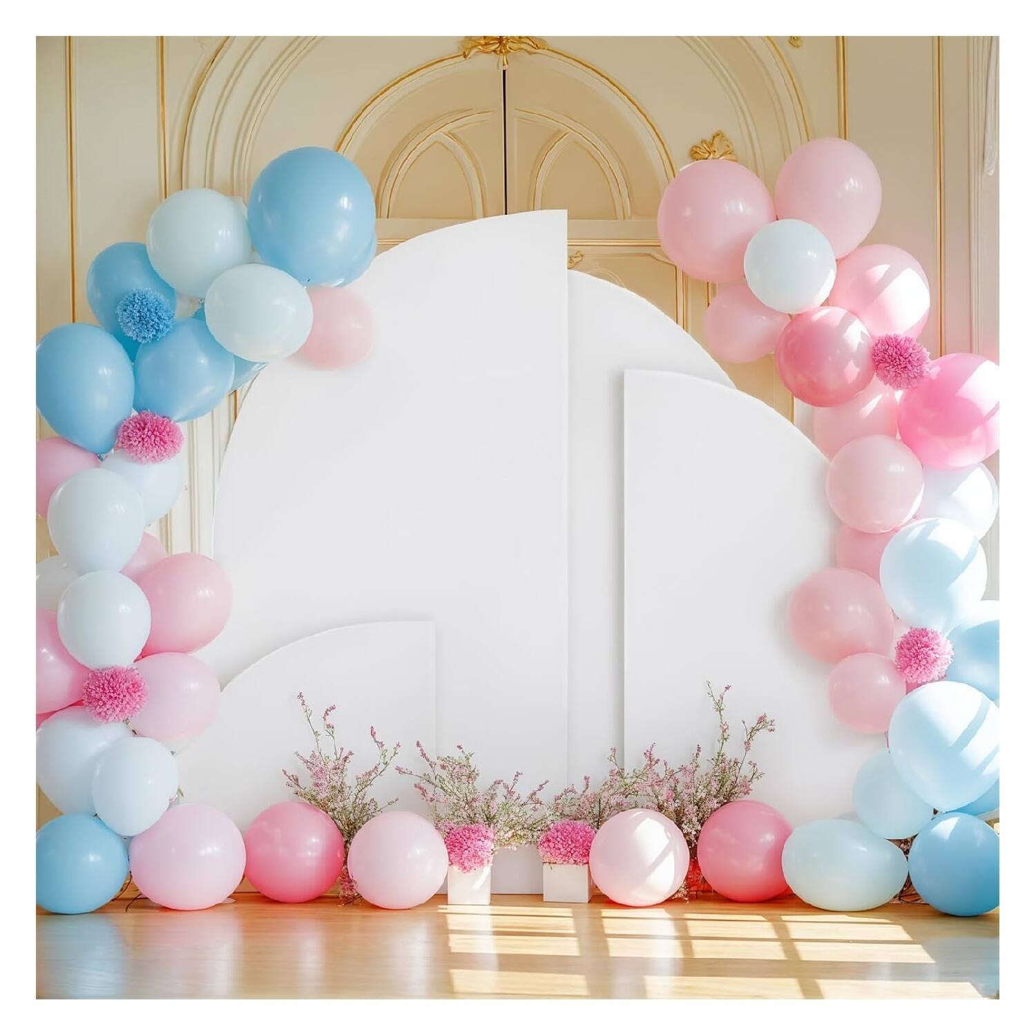 Back. GARVEE - 2.5 ft Wedding Arch Cover,Spandex Fitted Arch Covers,Round Top Chiara Arch Backdrop Cover - WHITE.