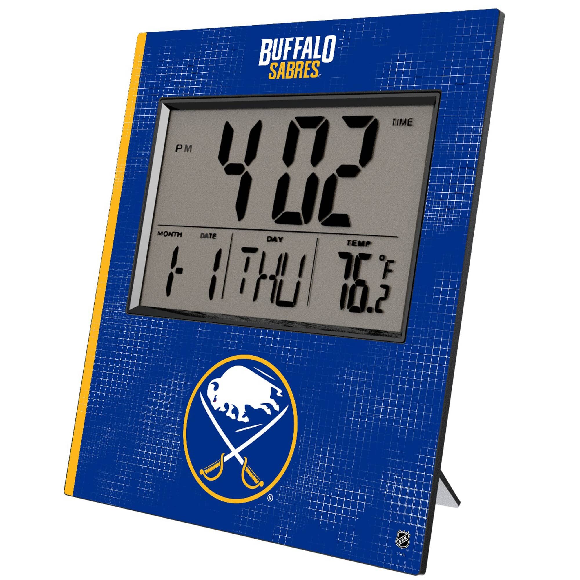 Keyscaper - Buffalo Sabres Cross Hatch Digital Desk Clock - Multicolor
