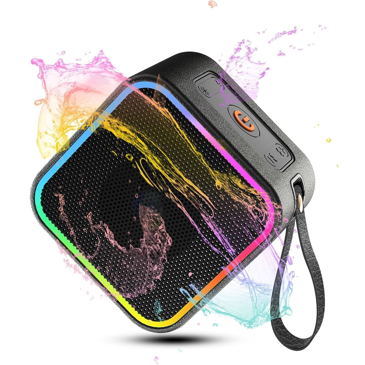 Angle. Dazzed Corner - Portable Bluetooth Speaker, Wireless Speaker with Lights - Black.