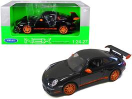 Porsche 911 (997) GT3 RS Accents 1/24-1/27 Diecast Model Car by Welly - Black with Orange