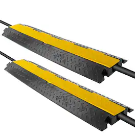 Pyle - Durable 40” Cable Protector Ramp - Supports 33,000lbs, Three-Channel Heavy Duty Cord Cover