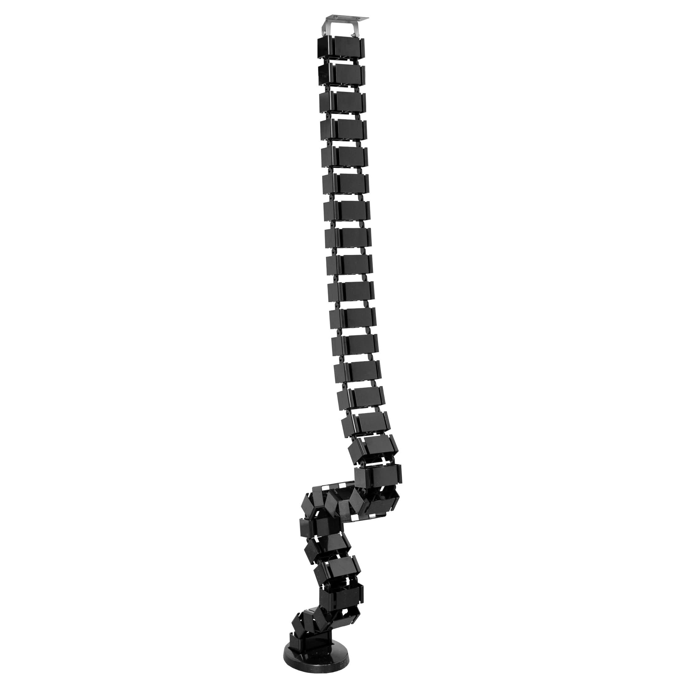 Alt View 6. Mount-It! - Adjustable Cable Management Spine for Desk Cable Organization with Modular Snap Segments and Under-Desk Mount, Black - Black.