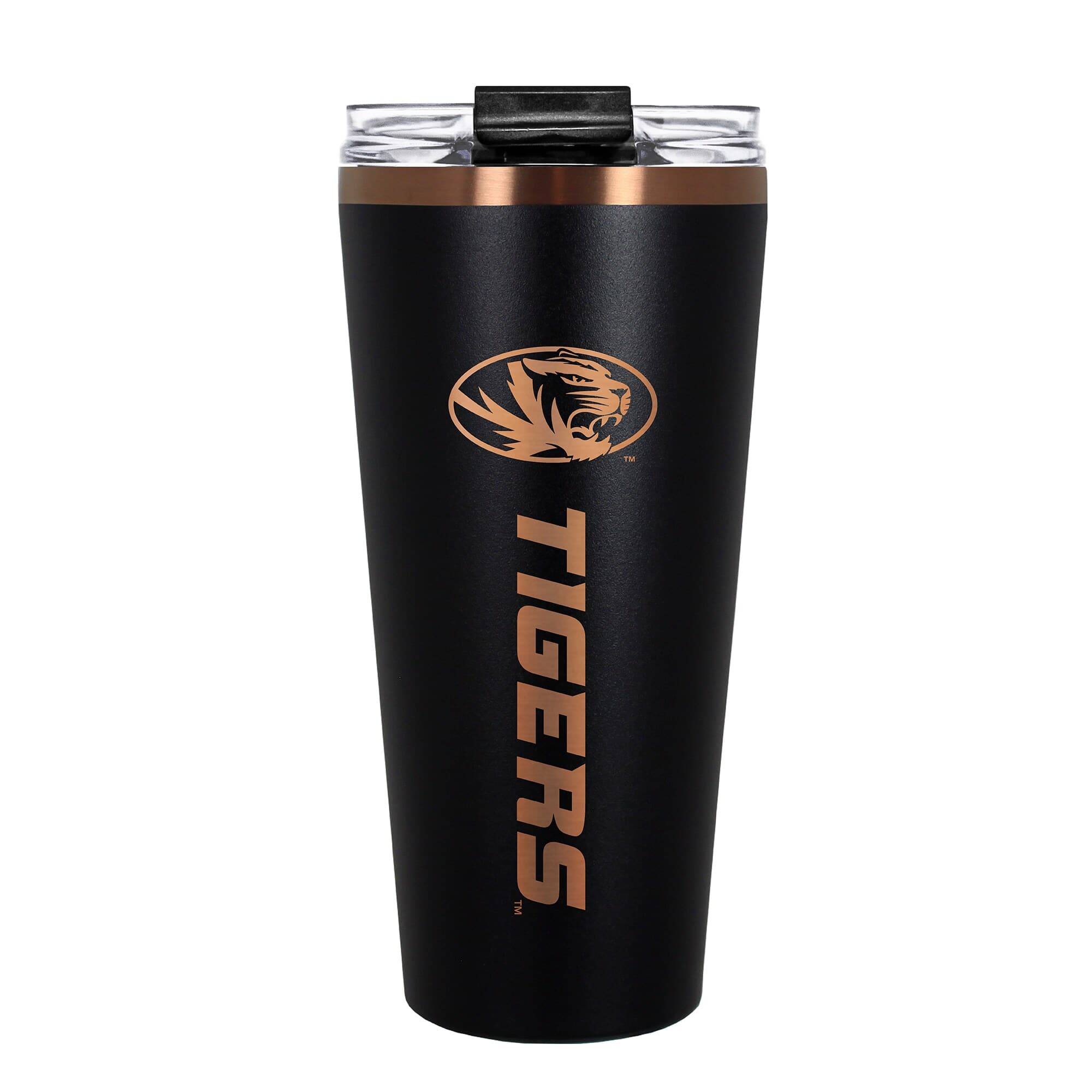 Front. Great American Products - Missouri Tigers 30oz. Big Slim Tumbler - Black.