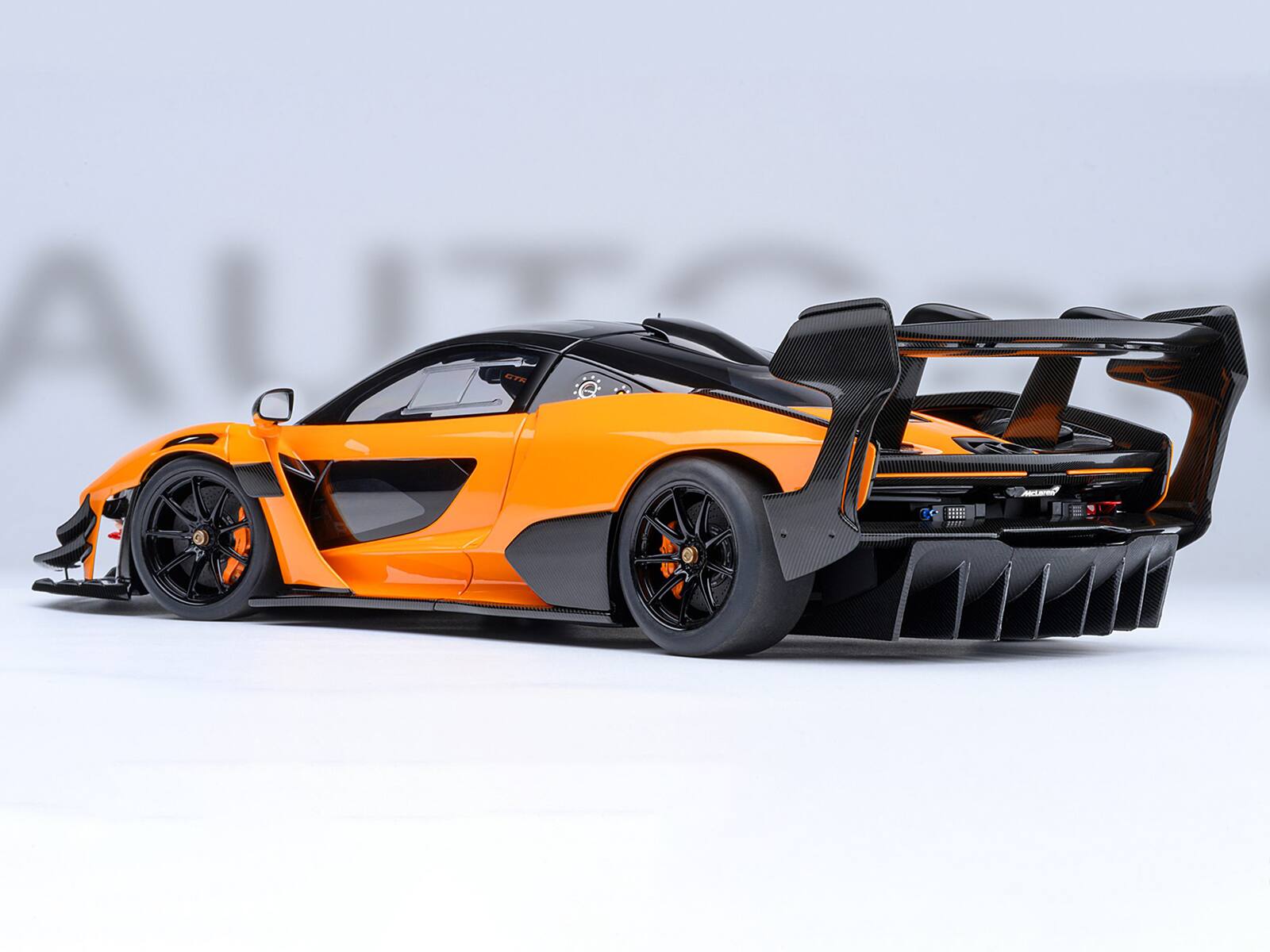 Alt View 6. Autoart - McLaren Senna GTR Orange with Black Top 1/18 Model Car by Autoart.