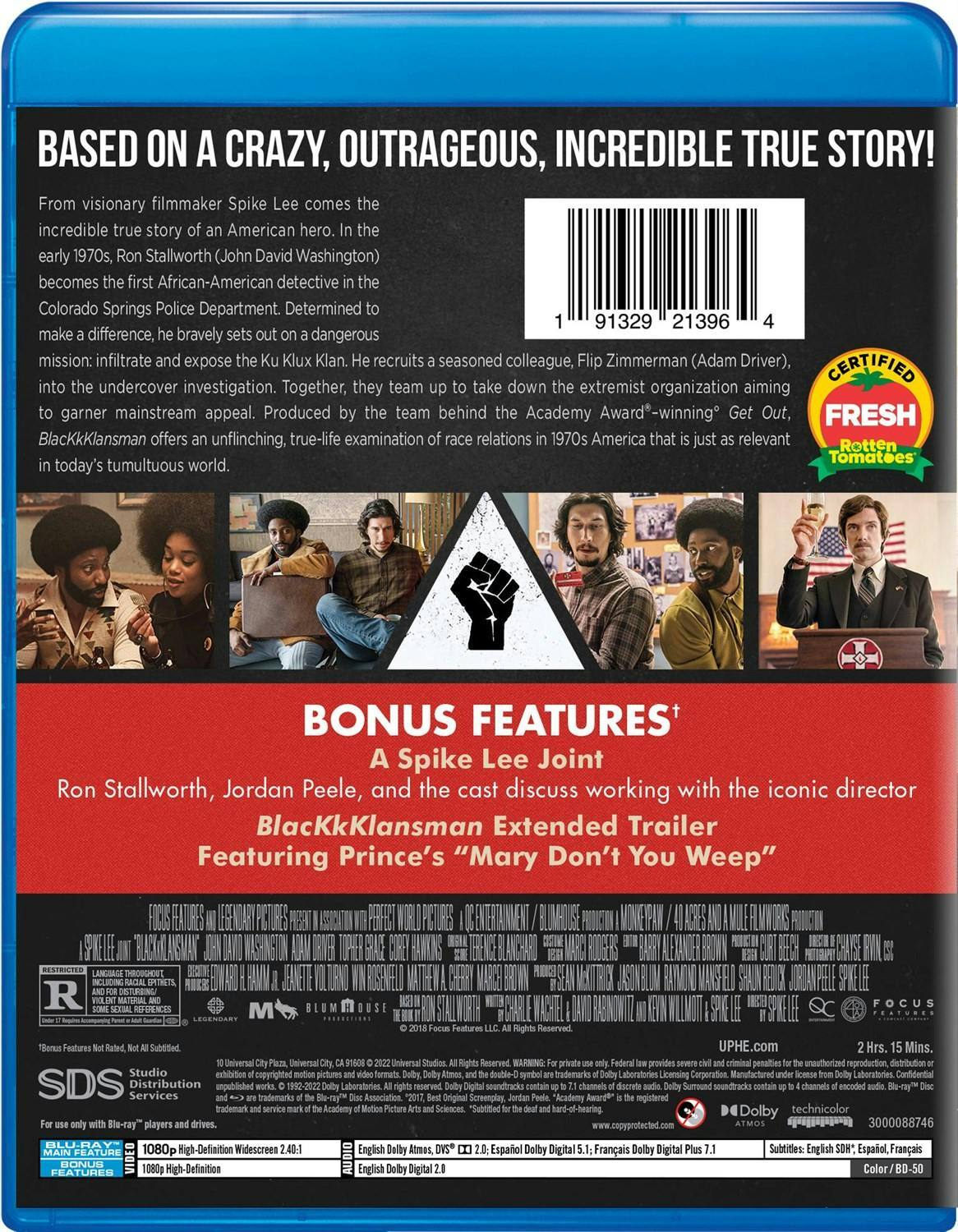Back. BlackkKlansman [Blu-ray].
