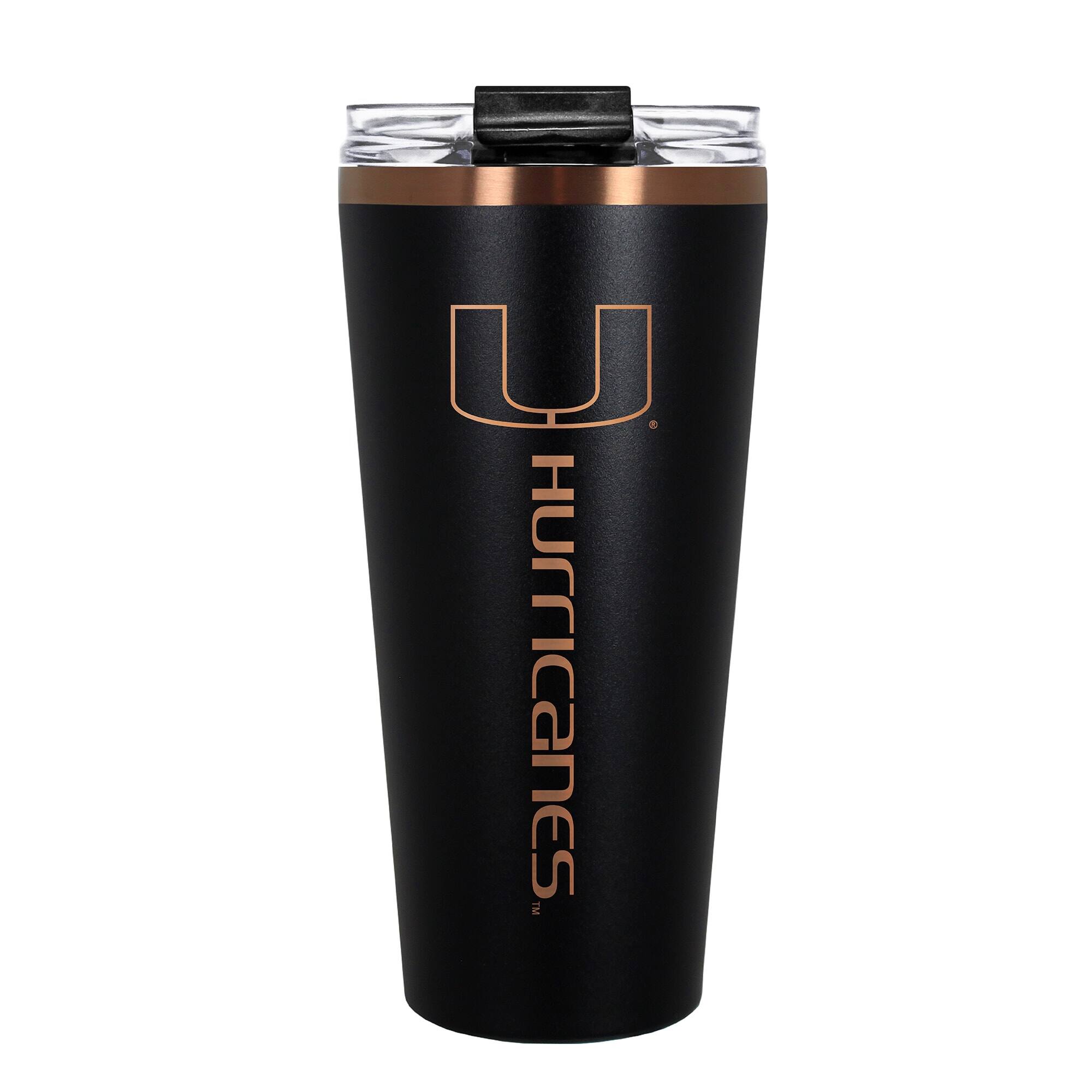 Front. Great American Products - Miami Hurricanes 30oz. Big Slim Tumbler - Black.