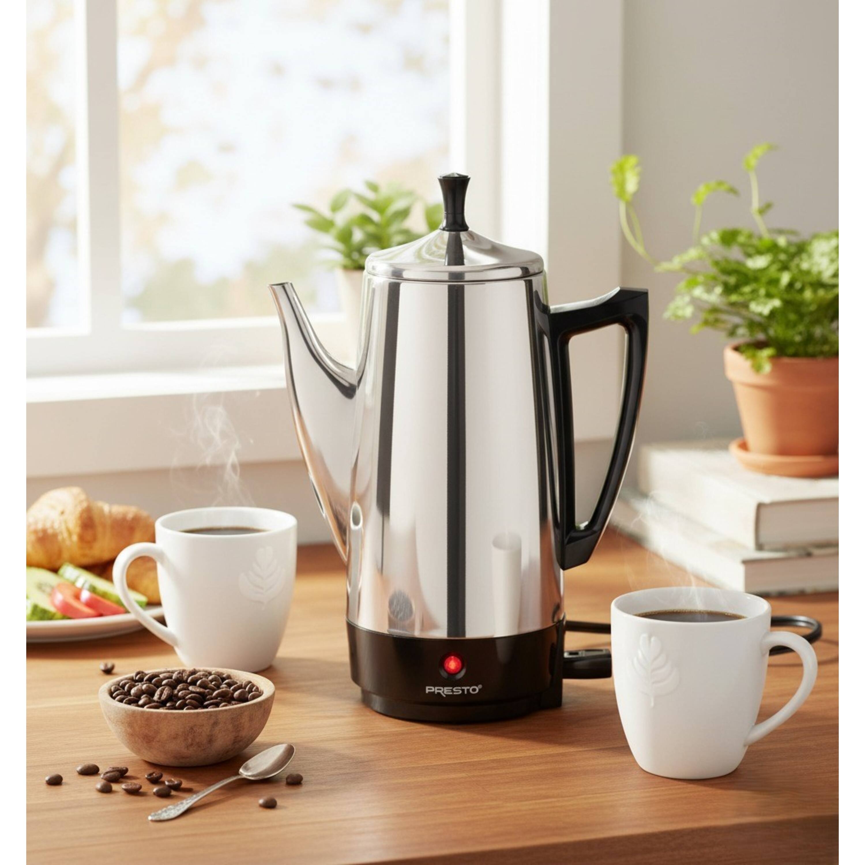 Alt View 2. Presto - Presto 02811 Steel Coffee Maker 12cup 800watts - Silver.