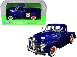 1953 Chevrolet 3100 Pickup Truck 1/24-1/27 Diecast Model Car by Welly - Blue