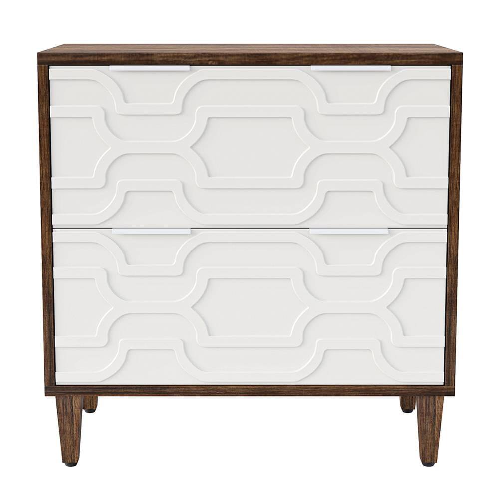 Back. Kadyn - Kadyn Filing Stroage Cabinets, Wood File Cabinet, 2-Drawer Storage Cabinet for A4/Letter/Legal Size,White - White.