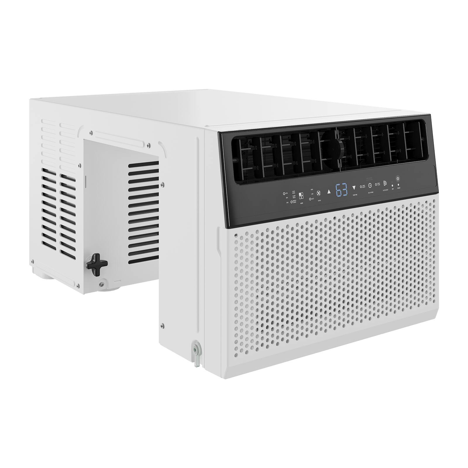 Angle. TROPOW - 6000 BTU,115V Window Air Conditioner,with Cool and Fan Functions,Quiet Operation with wifi and Remote Control - black.