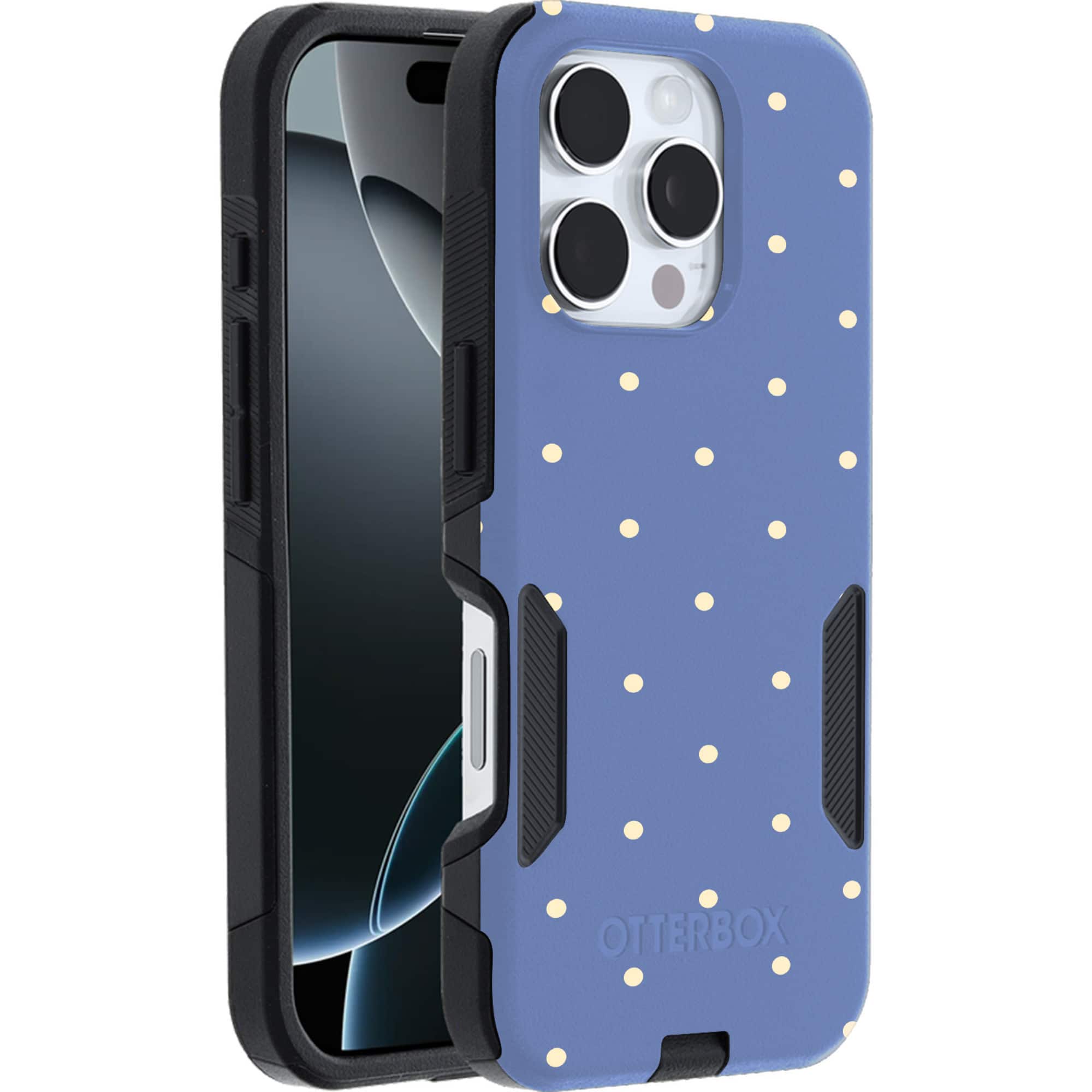 OtterBox - Artist Edition MagSafe Commuter Series Case for iPhone 16 Pro - Blue Polka Dots