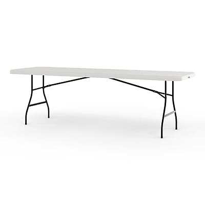 Alt View 2. Staples - Staples 8' x 30" Heavy Duty Plastic Folding Table, White Granite (79233/54273) - White Granite.