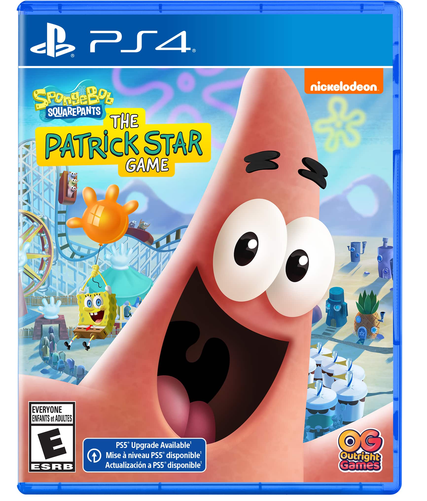 PS4 Spongebob SquarePants The Patrick Star Game nickelodeon EVERYONE ENFANTS et ADULTES E ESRB PS5 Upgrade Available Mise niveau PS5 disponible Actualizacin a PS5 disponible OG Outright Games