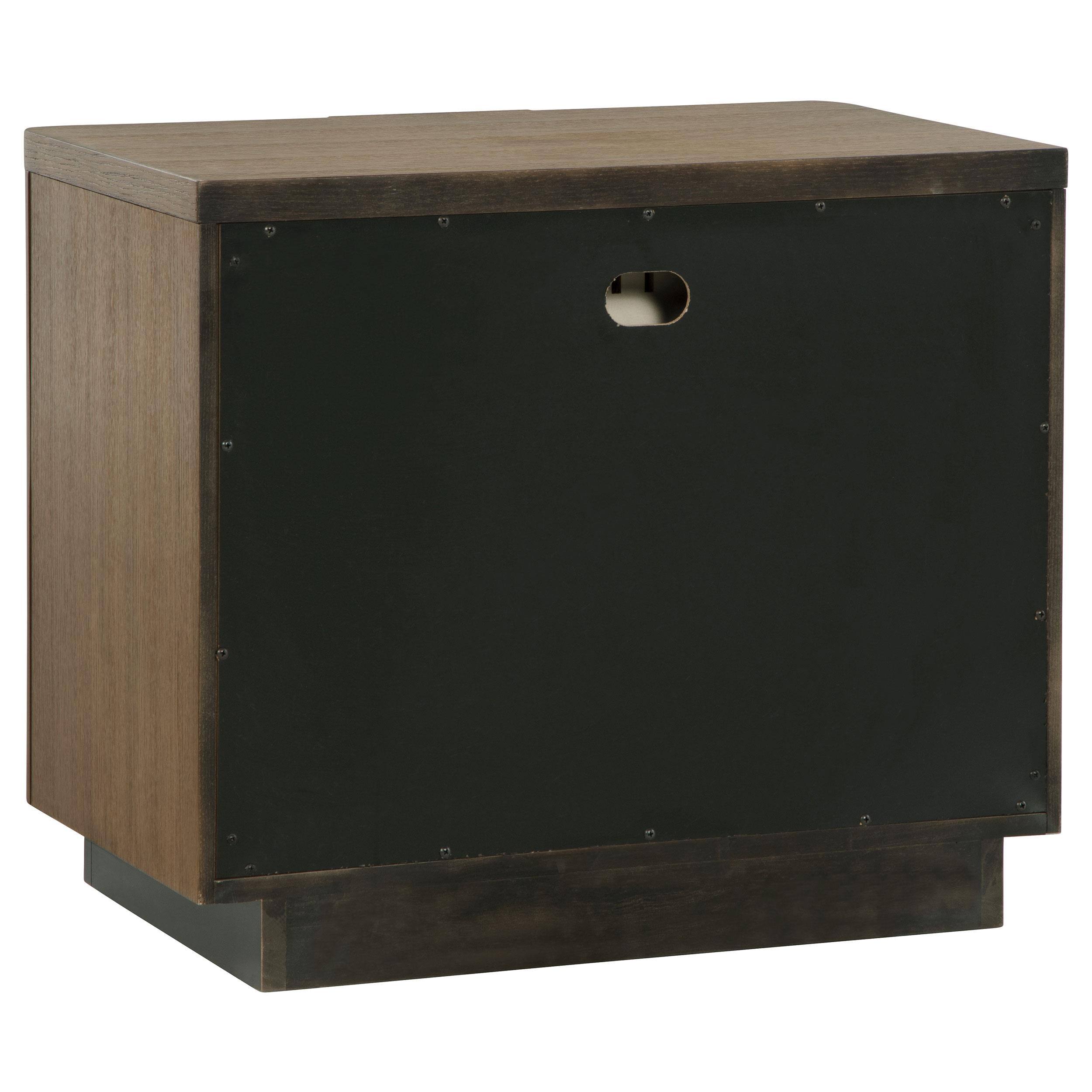 Alt View 2. Manhattan Lane - Reon Nightstand, 2 Drawers, Decorative Reeded - Brown.