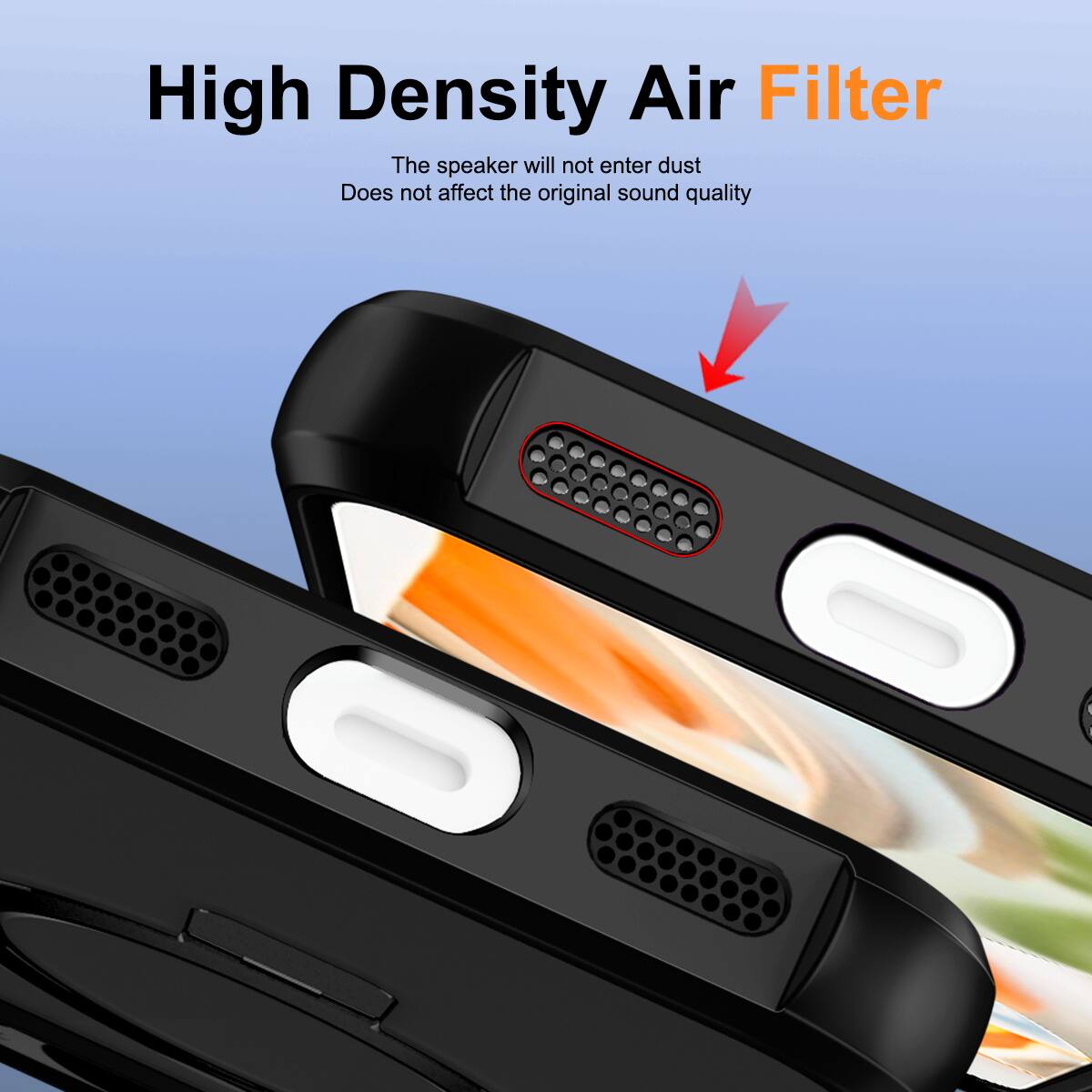 High Density Air Filter

The speaker will not enter dust  
Does not affect the original sound quality
