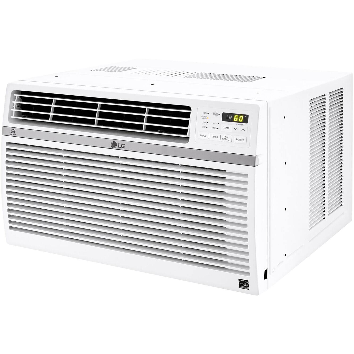 Left. LG - 550 Sq. Ft. 12,000 BTU Smart Window Air Conditioner - White.