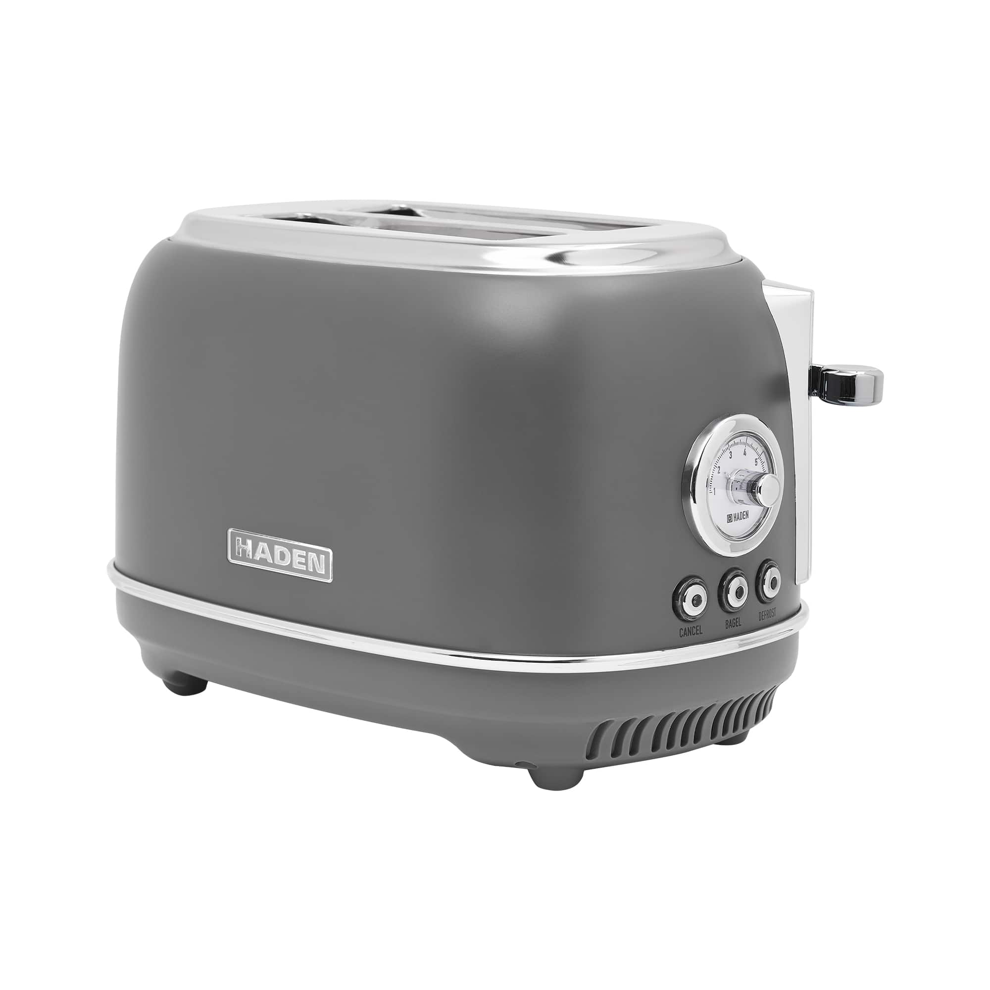 Haden - Chelsea Stainless Steel 2 Slice Toaster, Extra Wide Slots - Grey & Chrome