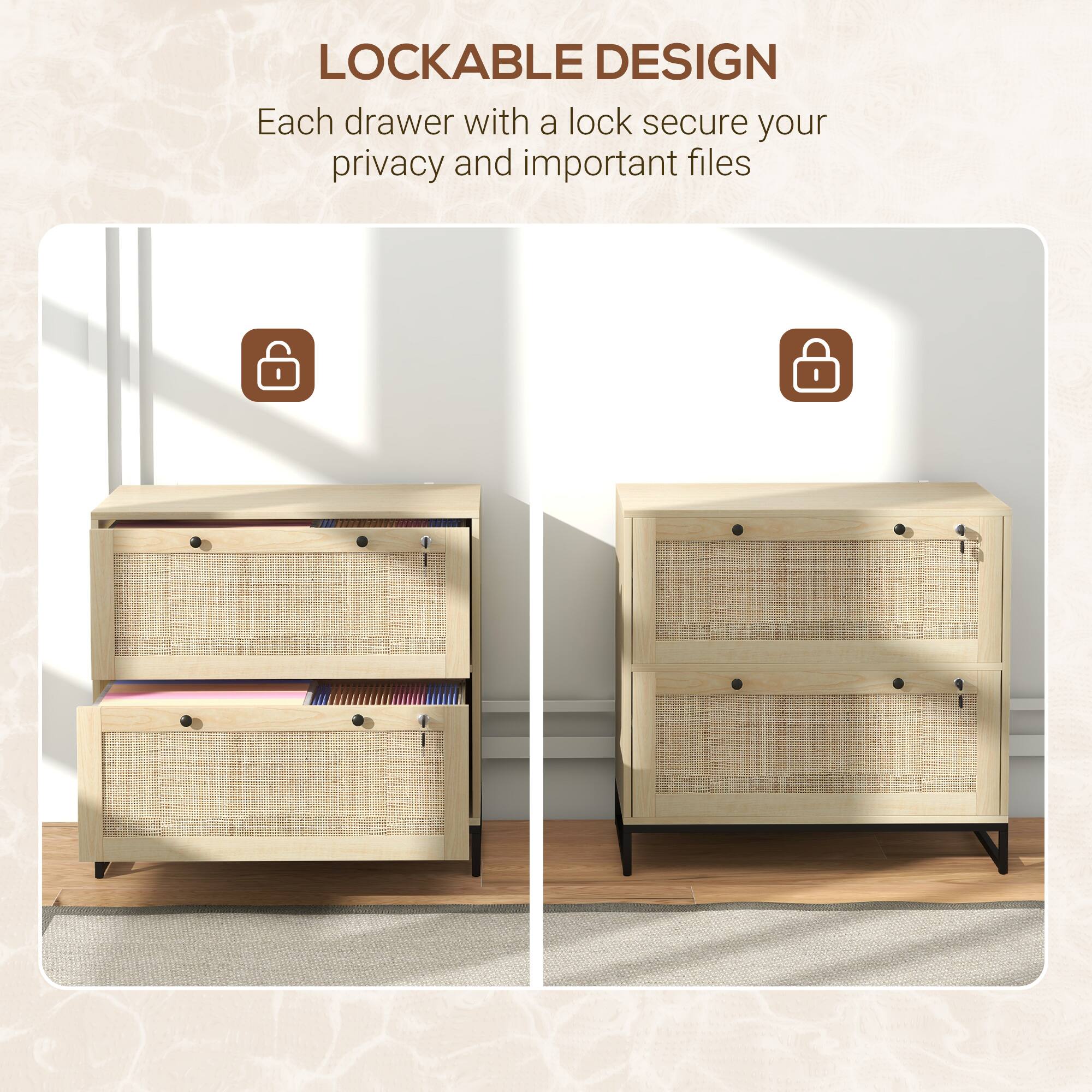LOCKABLE DESIGN
Each drawer with a lock secure your privacy and important files
