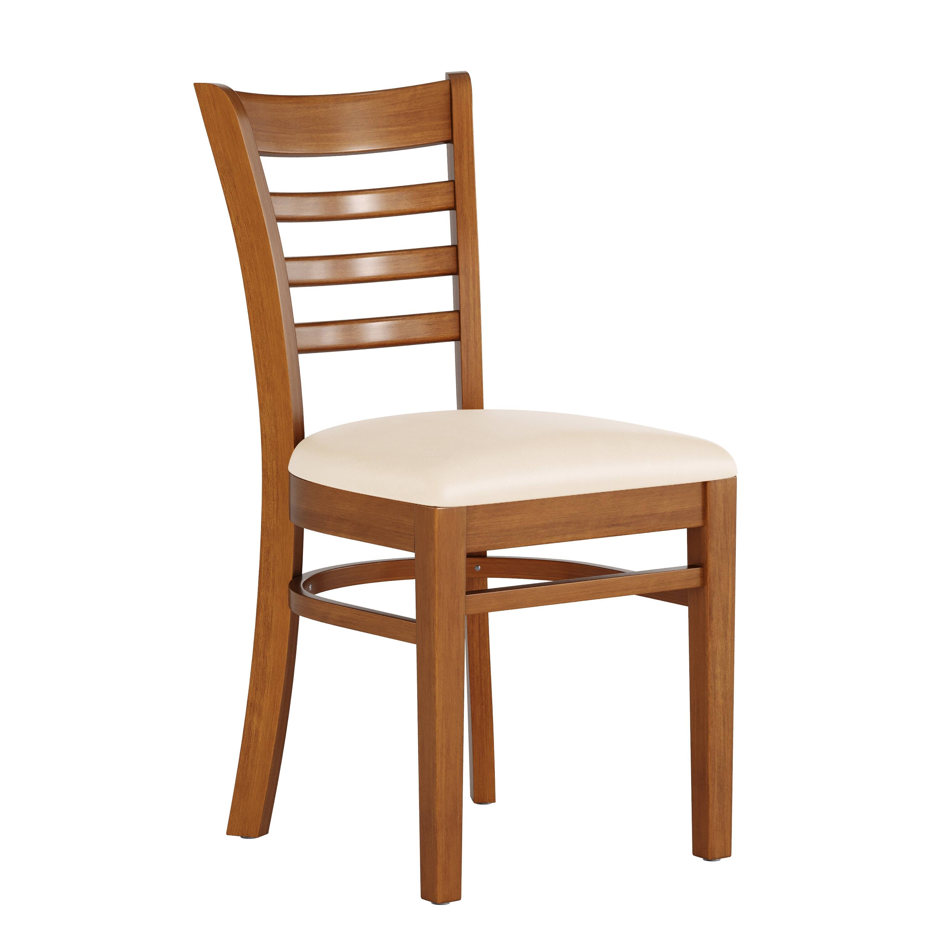 Tan Vinyl Seat/Cherry Wood Frame