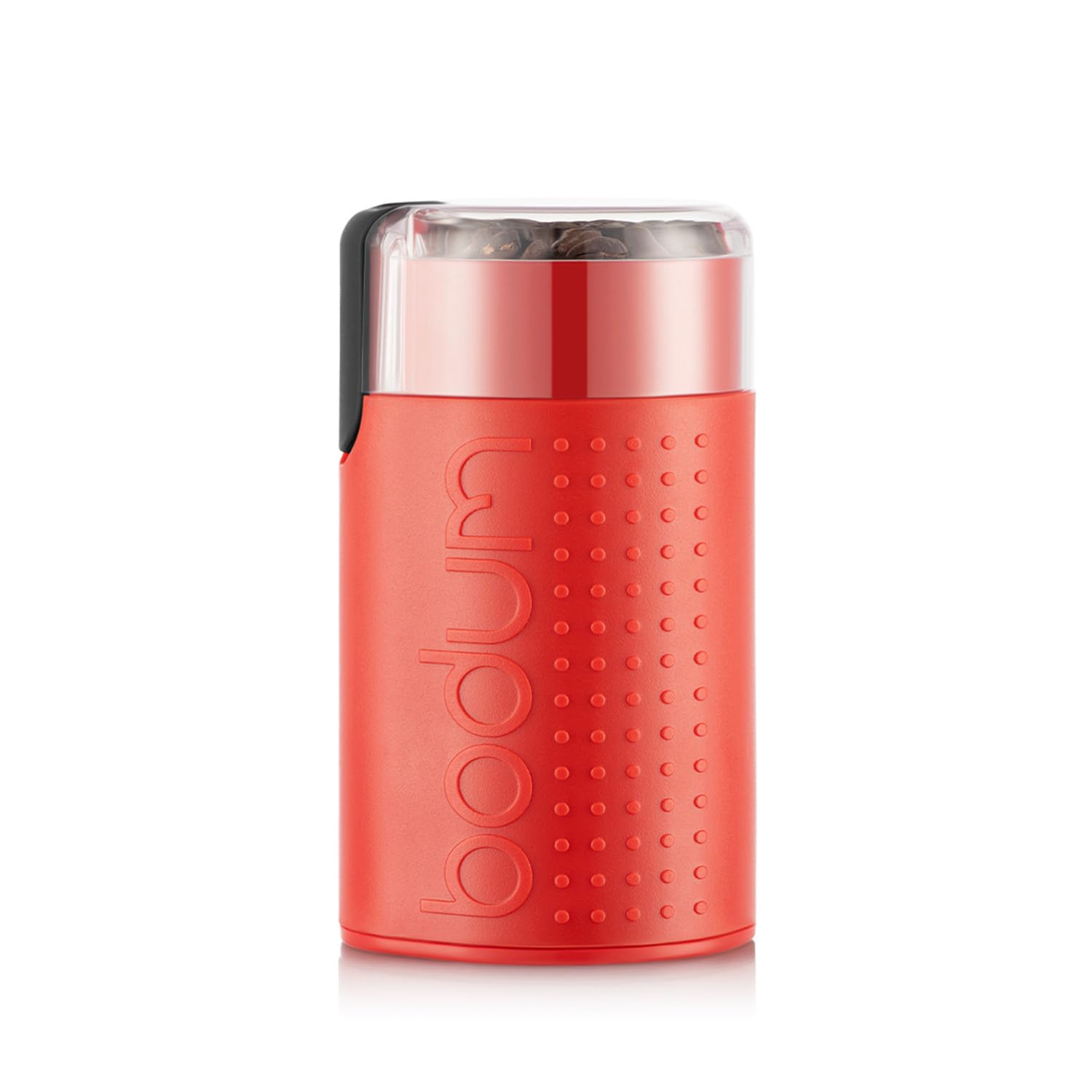 Front. Dapper Styles - Bistro Electric Coffee Coffee grinder: BistroCoffee grinders take whole Coffee beans from coarse - Red-2.1oz.
