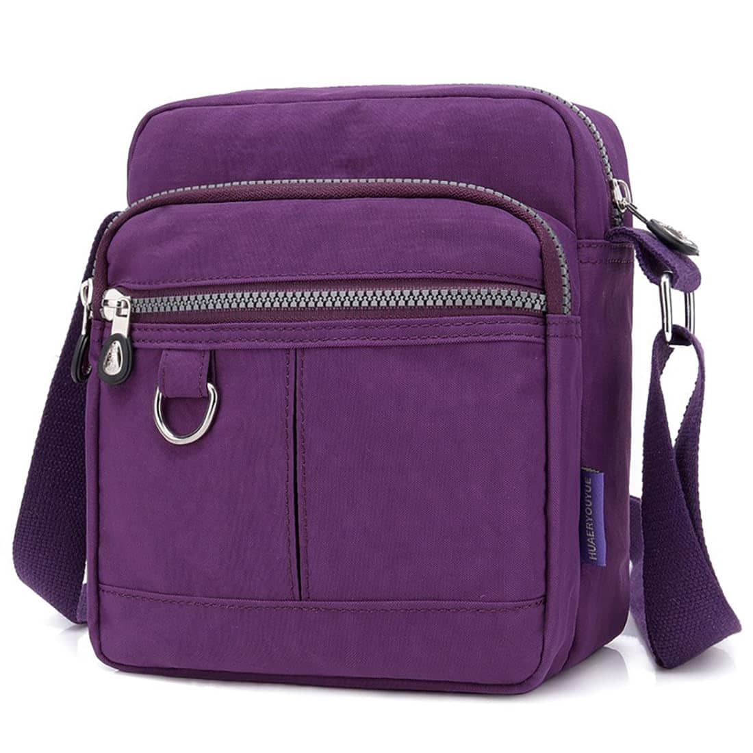 Live At Space - Crossbody Bag Purse For Women Nylon Waterproof Shoulder Handbags Casual Travel Messenger Lightweight Pocketbooks - Purple