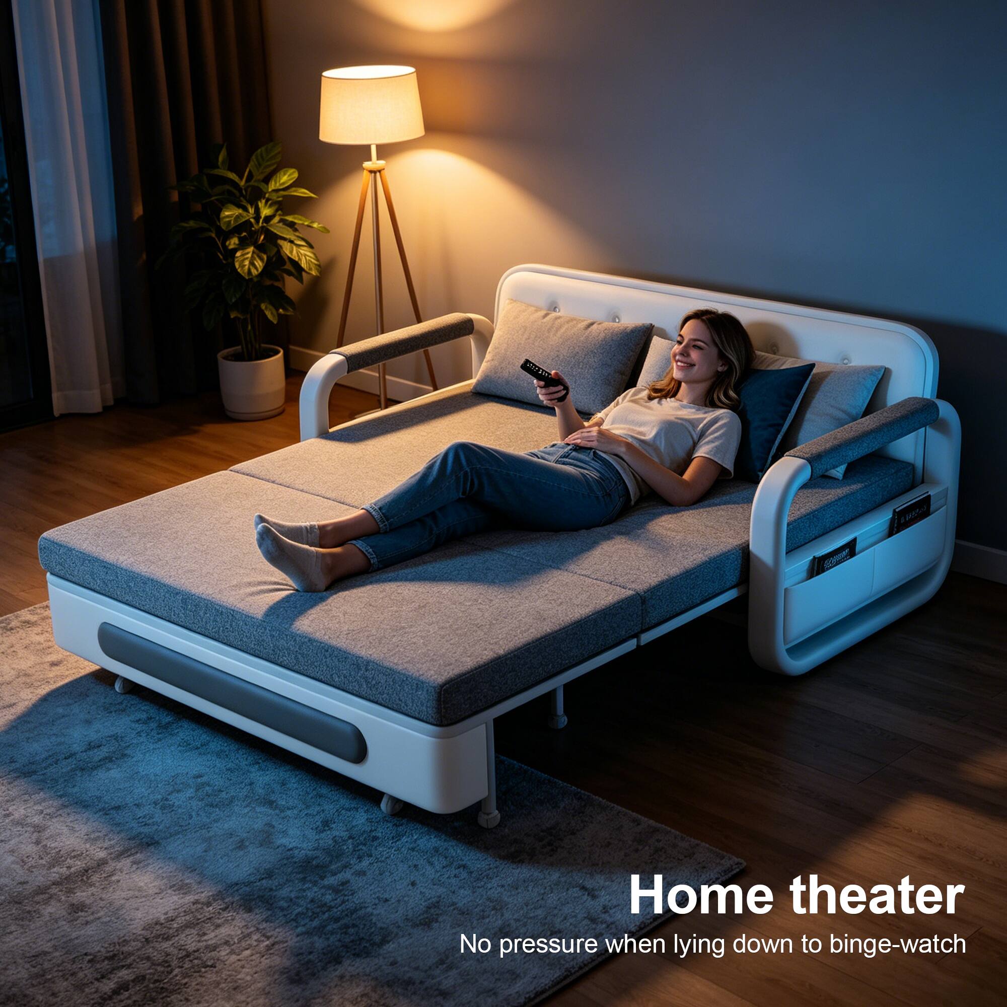 Home theater  
No pressure when lying down to binge-watch