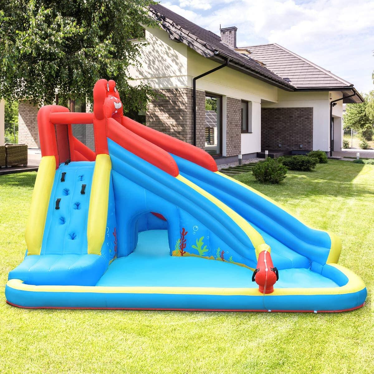 Alt View 1. Ecooso - Inflatable Water Slide Bounce House w/ Water Cannon, Blower Included.