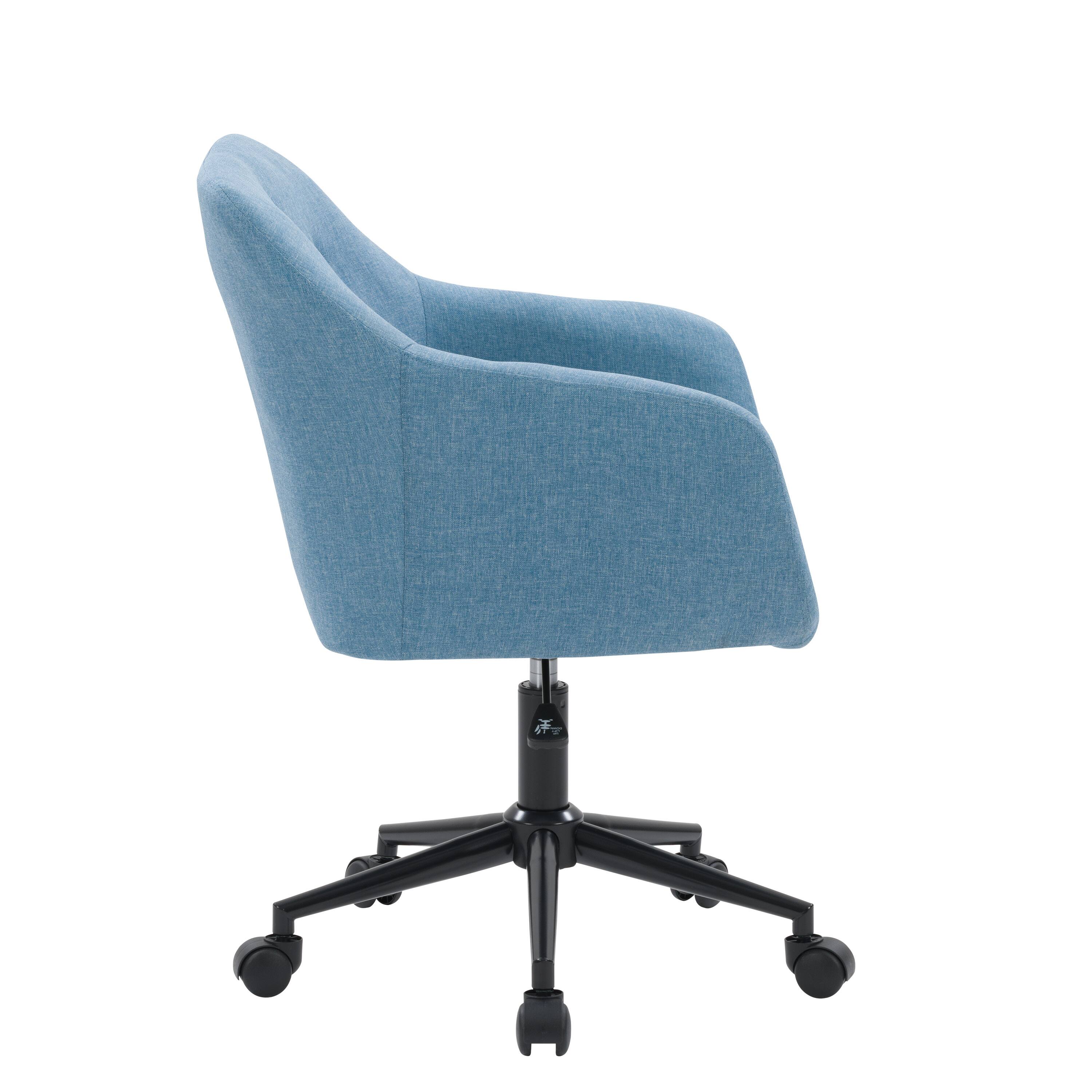 Alt View 12. CorLiving - Marlowe Upholstered Button Tufted Task Chair - Light Blue.