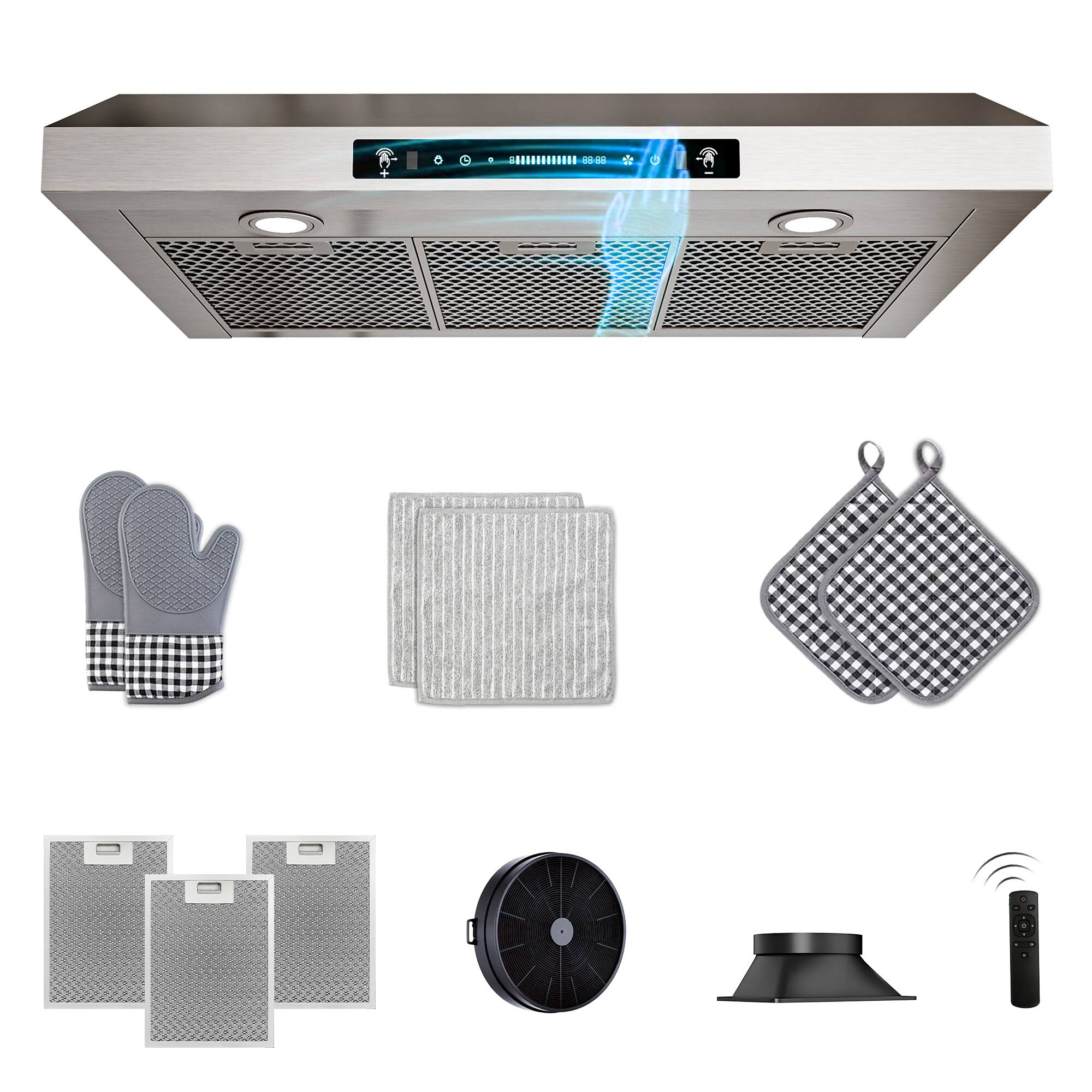 Alt View 1. Onefly - 36 inches - Ducted - Under Cabinet Range Hood - Stainless Steel.