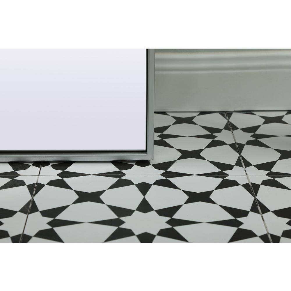 Alt View 2. Elegant Decor - Metal Frame Arch Full Length Mirror 28x74 Inch in Silver - Silver.