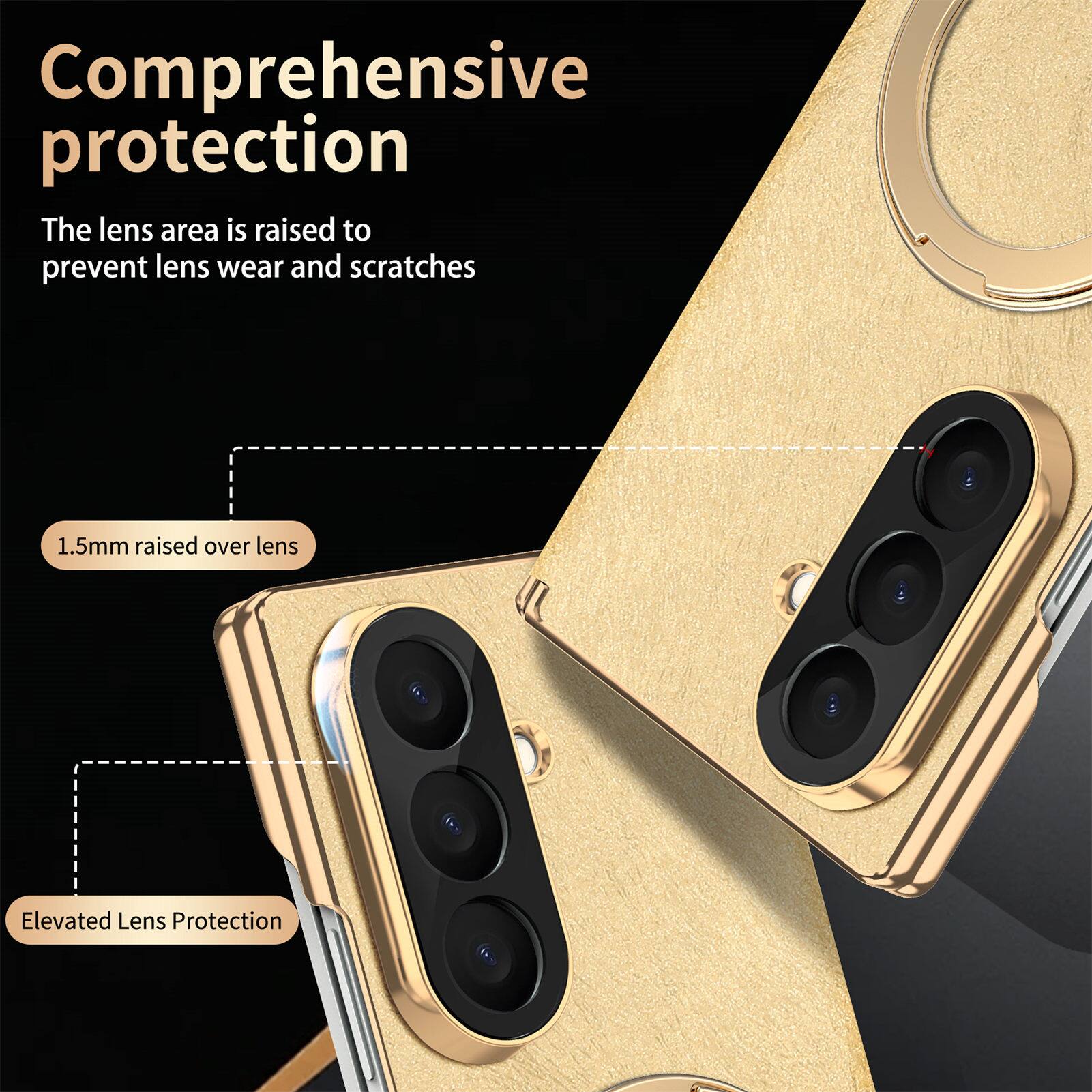 Comprehensive protection  
The lens area is raised to prevent lens wear and scratches  
1.5mm raised over lens  
Elevated Lens Protection