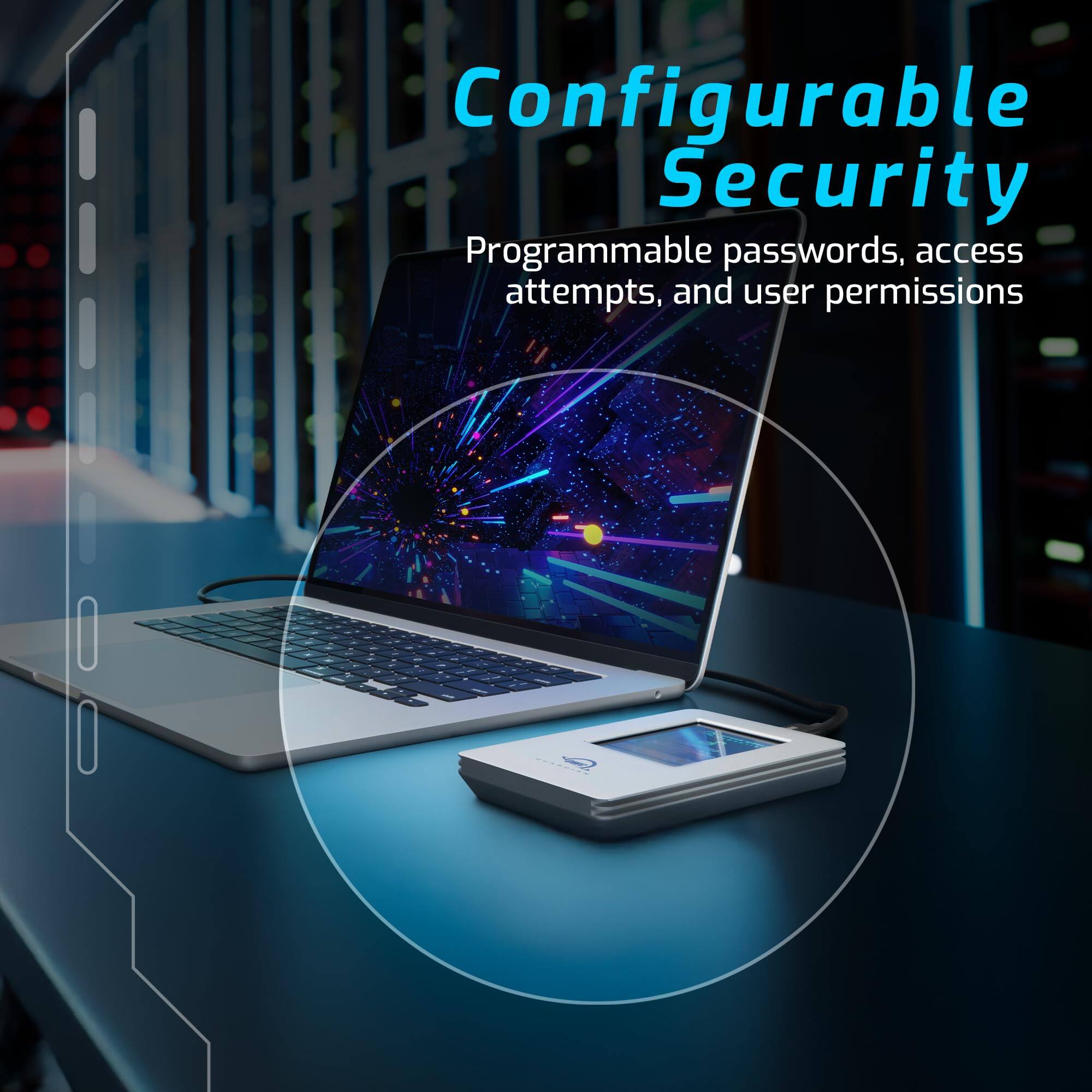 Configurable Security  
Programmable passwords, access attempts, and user permissions