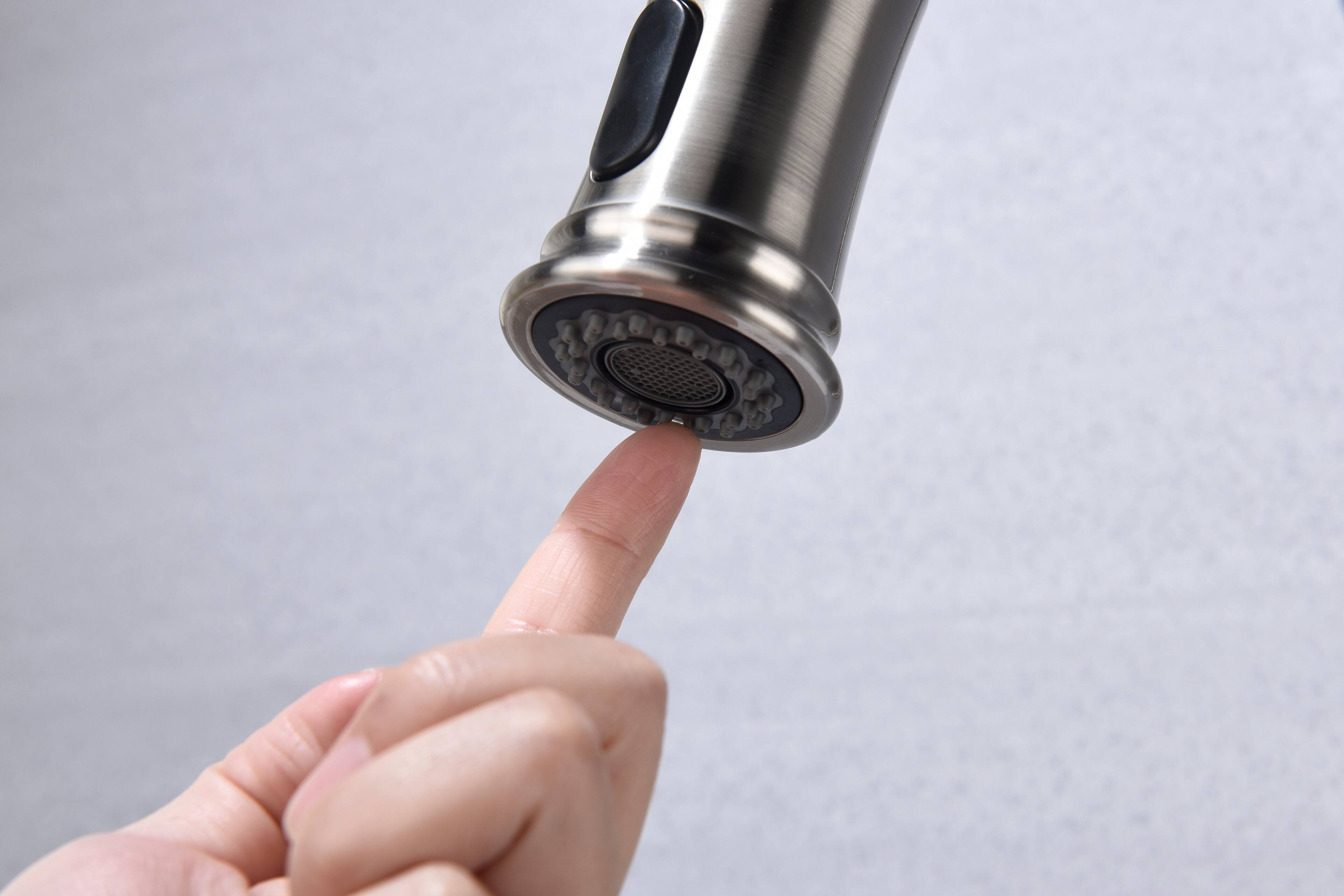 Alt View 6. Siljoy - Kitchen Faucet with Pull Down Sprayer - Brushed Nickel.