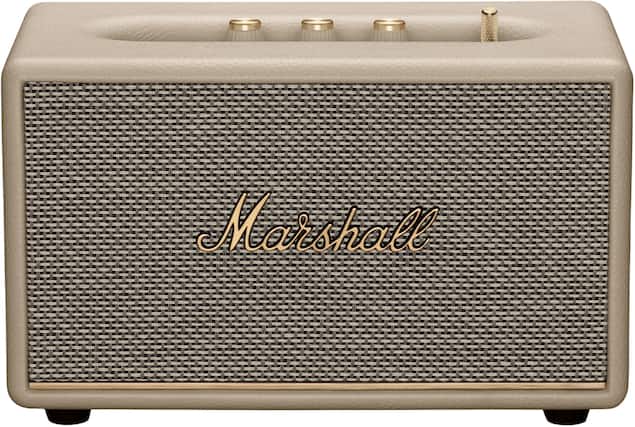 Front. Marshall - Acton III Bluetooth Home Speaker with Bass / Treble / Volume Controls and 3.5 mm Auxiliary Input - Cream.
