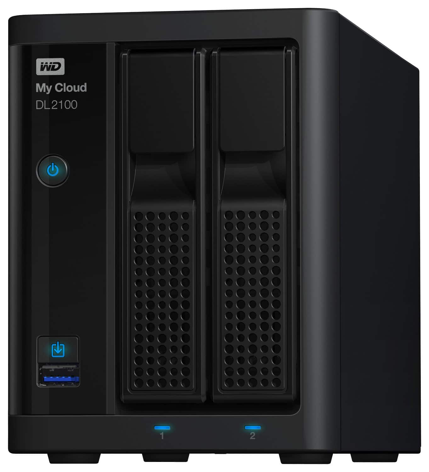Front. WD - My Cloud Business Series DL2100 4TB 2-Bay External Network Storage (NAS) - Black.