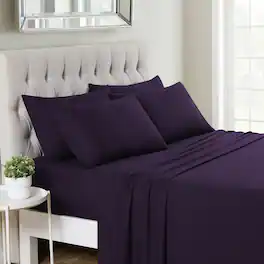 Sweet Home Collection - Deluxe Microfiber Sheet Set with Bonus Pillowcases, Ultra Soft 1500 Series, King - Purple