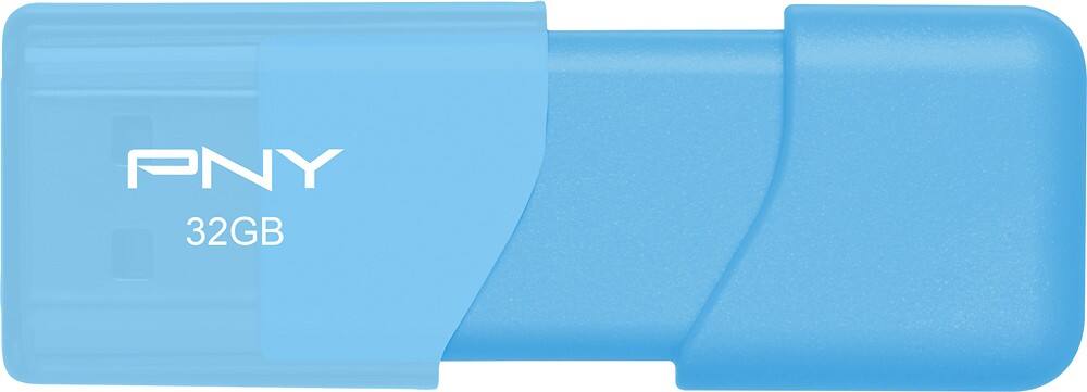 Front. PNY - Attaché 3 32GB USB 2.0 Type A Flash Drive - Blue.