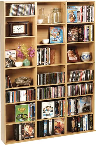 Angle. Atlantic - Oskar Wood Media Cabinet - Maple.