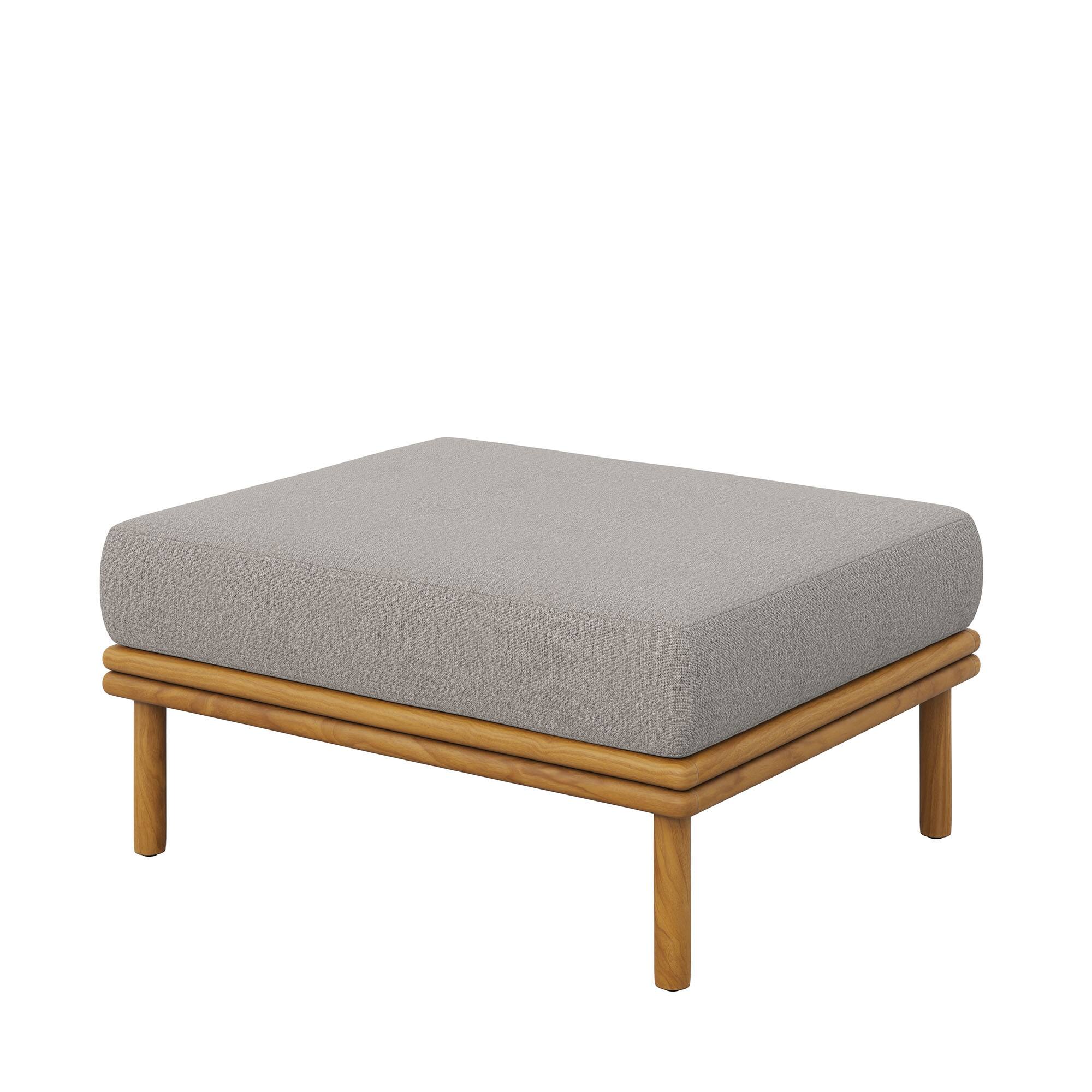 Alt View 2. Modway - Wren Outdoor Patio Teak Wood Ottoman by Modway - Natural Driftwood.