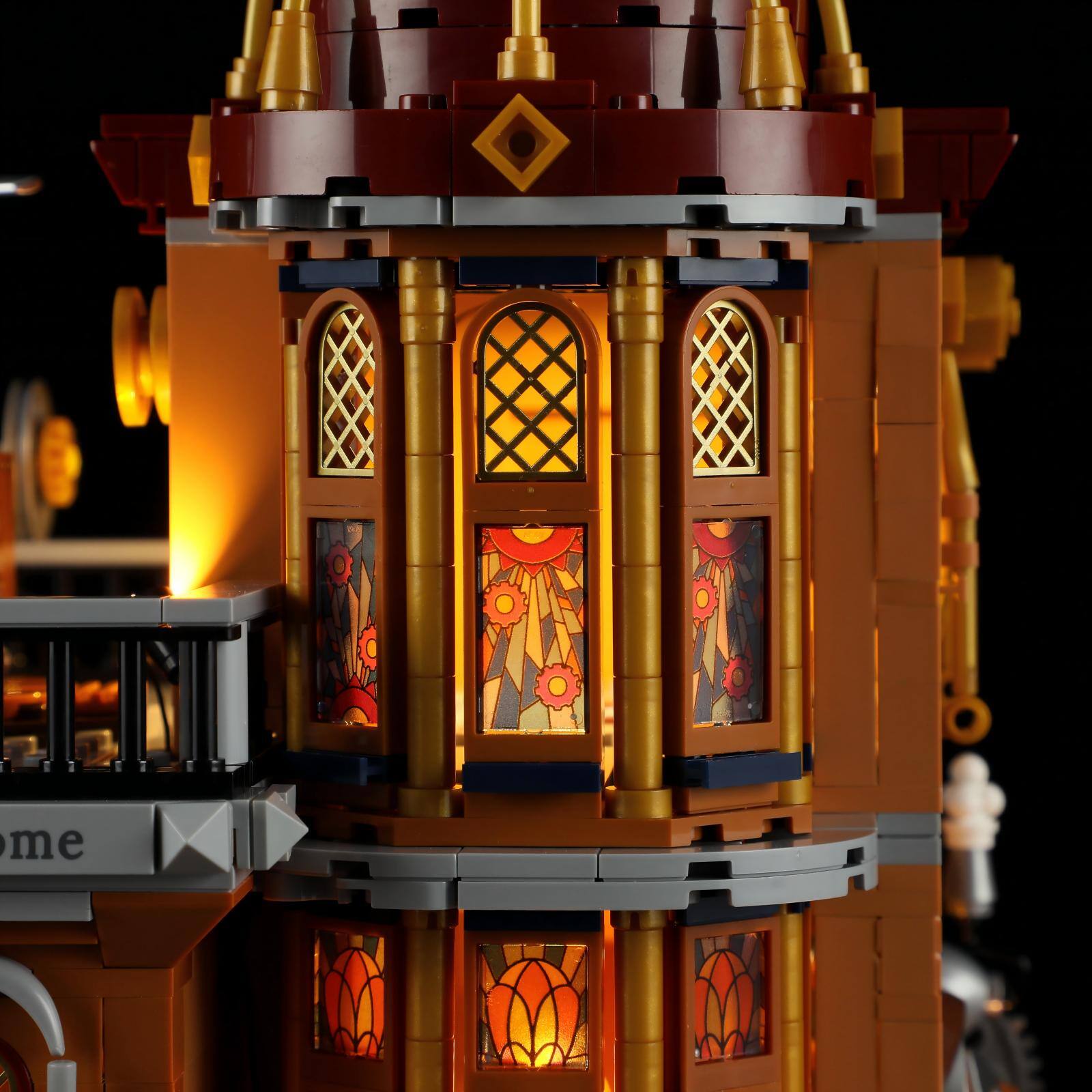 Alt View 6. Lumibricks - Steampunk Building Set with Lights, 1871 Pieces, Modular Display Model, Collectible Building Blocks, Ages 16+.