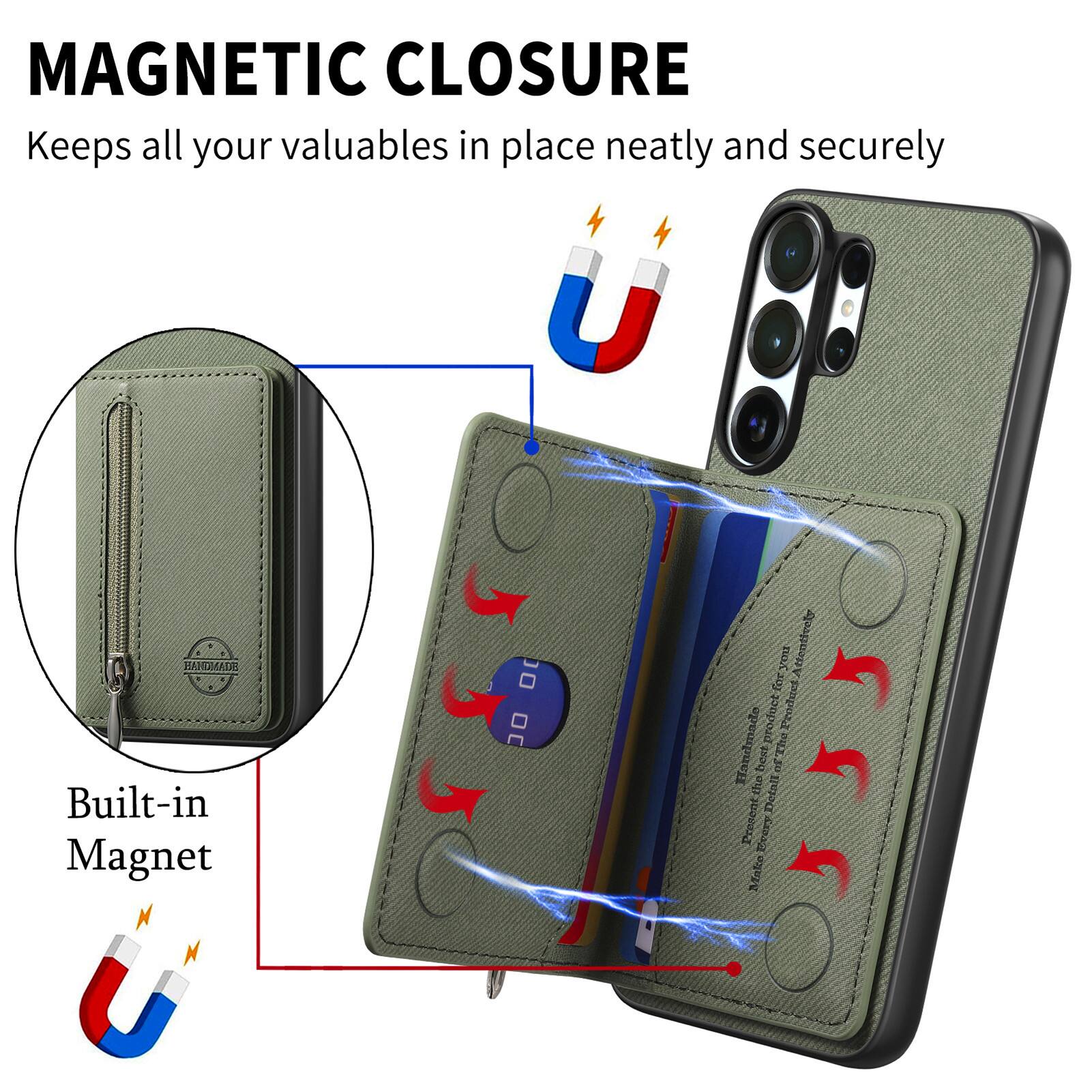 MAGNETIC CLOSURE  
Keeps all your valuables in place neatly and securely  

Built-in Magnet  

Handmade Present the best product Detail Ju The Freightes LoNa Magnet