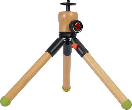 Front. iFootage - Professional Tabletop Tripod for DSLR Camera, Mobile Phone and Action Cameras, Handheld Mini Tripod Wood(Black) - Black.