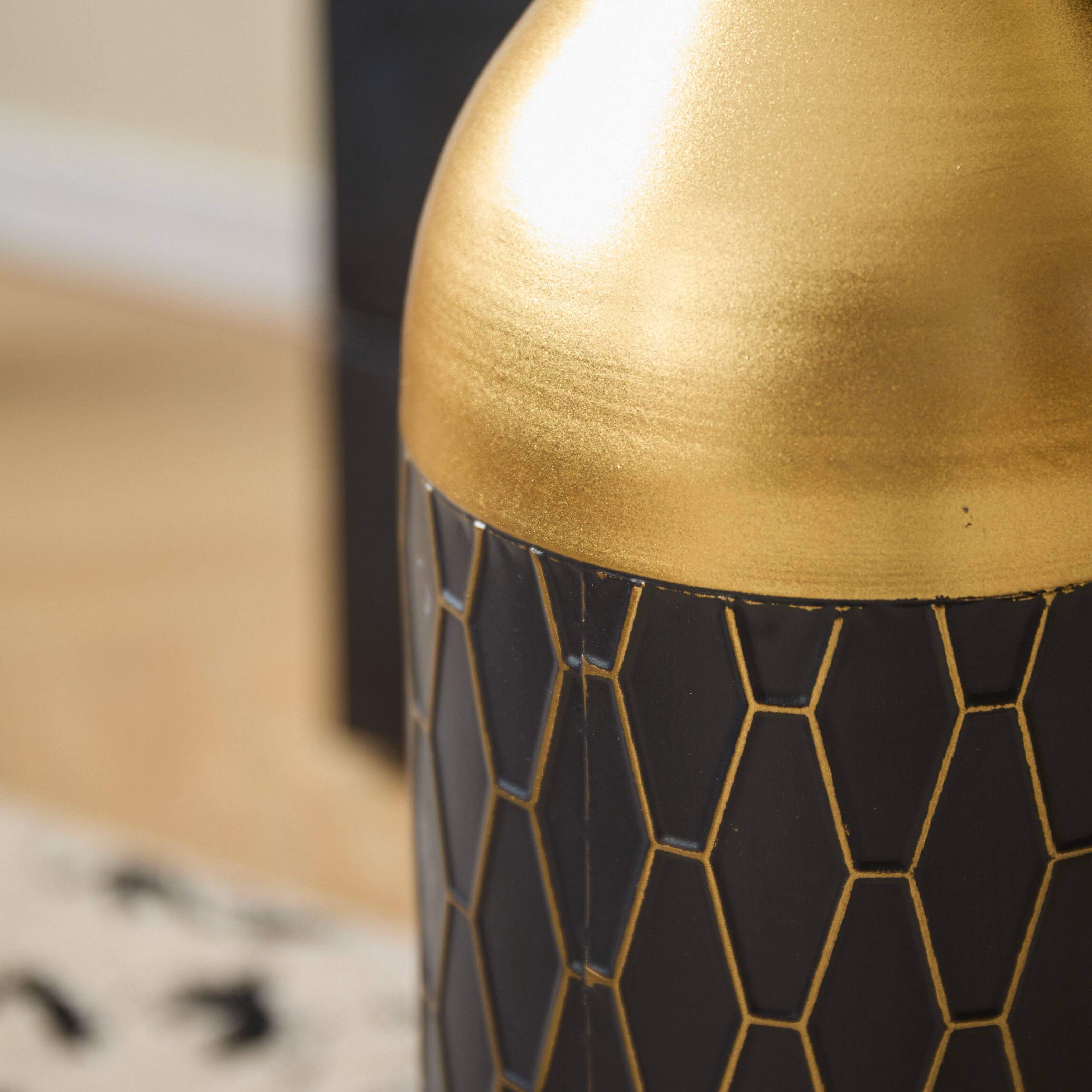 Alt View 2. Anysun - Black and Gold Metal Vase Set of 3 - Elegant Floor Vases for Floral Display, Wedding and Mother's Day Gift - Black.
