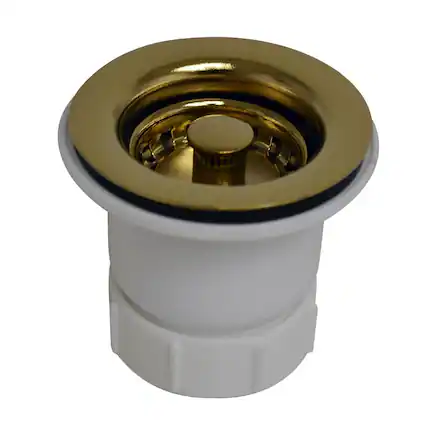 Front. Whitehaus - 2" Basket strainer - Polished Brass.