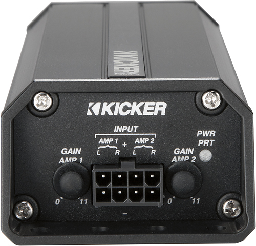 Back View: KICKER - PXA-Series 200W Class AB Mono Amplifier with Selectable Low-Pass Crossover - Black