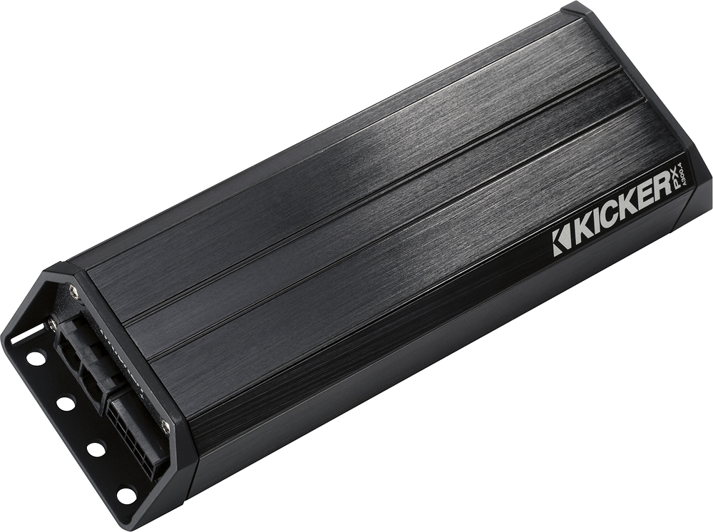 Angle View: KICKER - PXA-Series 300W Class D Amplifier with Selectable Electronic Crossover - Black