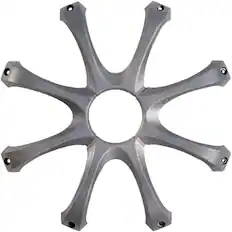 Front. KICKER - 12" Round Grille - Gray.