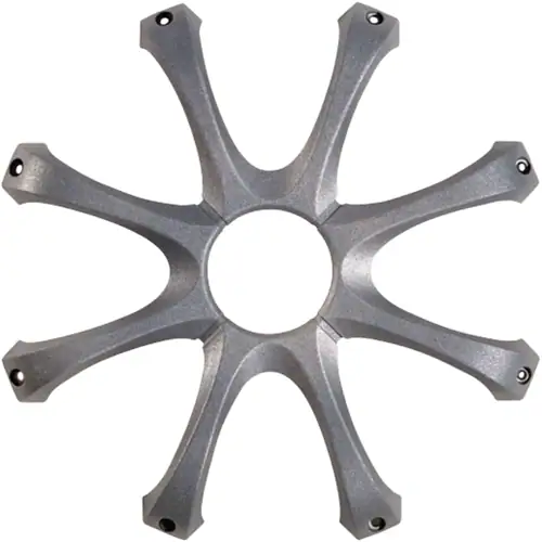 Front. KICKER - 12" Round Grille - Gray.