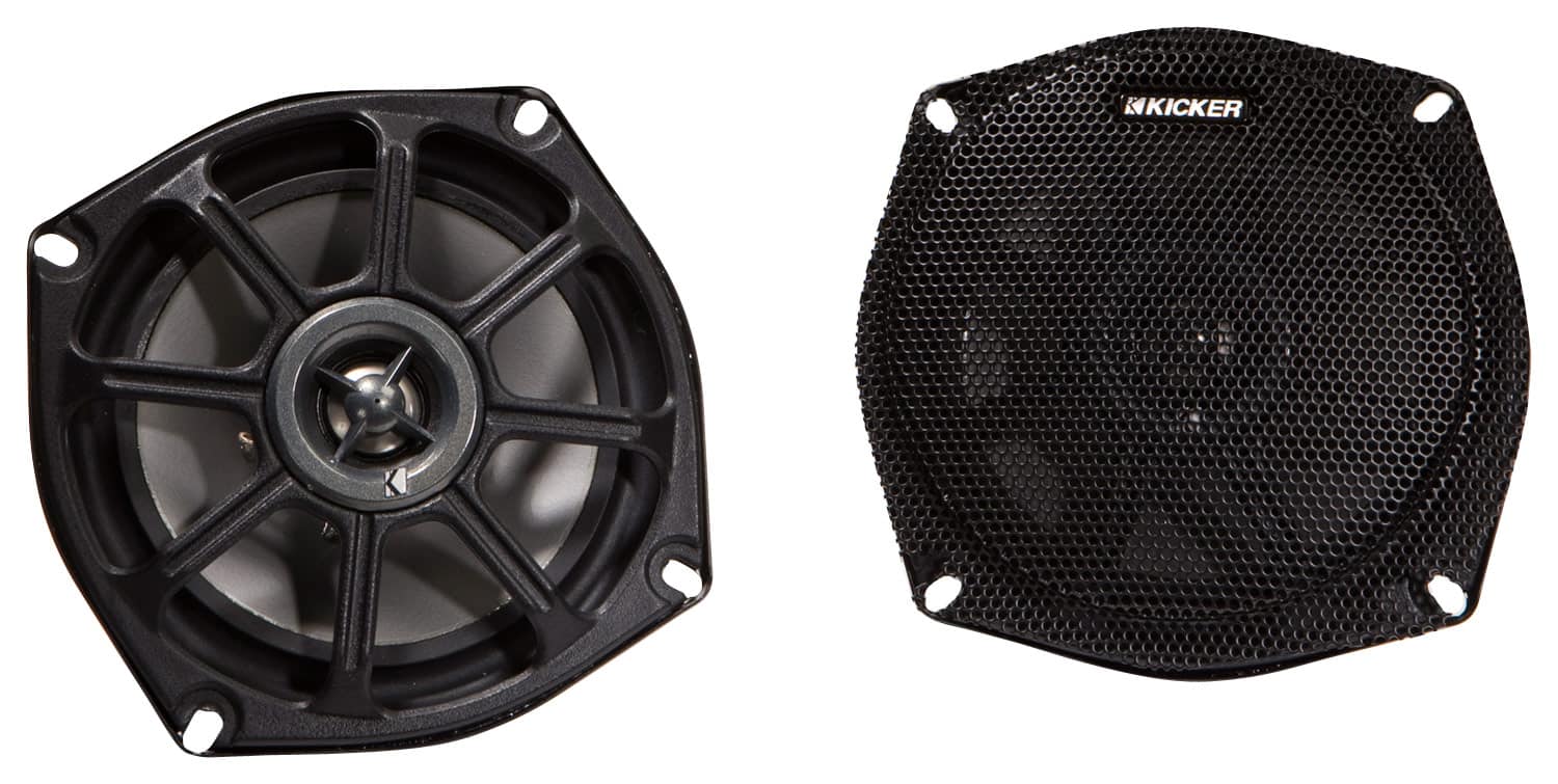 Front. KICKER - 5-1/4" 100-Watt Passive Speakers (Pair) - Black.